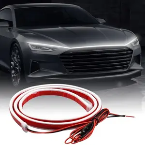 Car Hood Light Strip, 70 Inch 12V Flexible Waterproof LED Lights for Car, Universal Engine Cover Decoration Accessories for Cars, SUVs, Trucks, Dynamic Scan Start-up Effect
