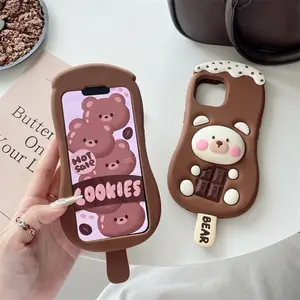 IPhone 13/14/16 Pro Max Case | Chocolate Bear Ice Cream | Fun Styling | Best Friend Gift | Suitable for iPhone 13, 14, 15, 16 Pro Max