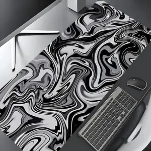 Abstract Topographic Map Pattern Mouse Pad, Rectangle Gaming Mouse Pad, Non-slip Rubber Pad, Aesthetic Desktop Decoration Protective Pad for Laptop, Desktop Computer Games, Office Desk Accessories