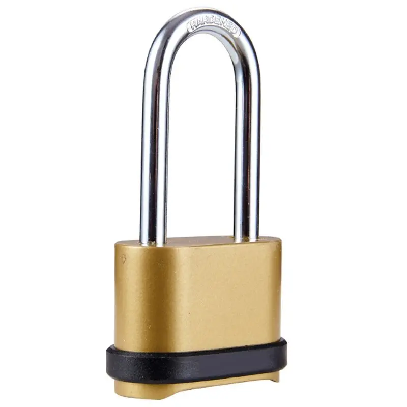 High Security Padlock, 4-Digit Resettable Code Long Beam Combination Lock - Waterproof, Zinc Alloy All-Metal Extended Bottom Hook (Household Appliance Parts & Accessories)