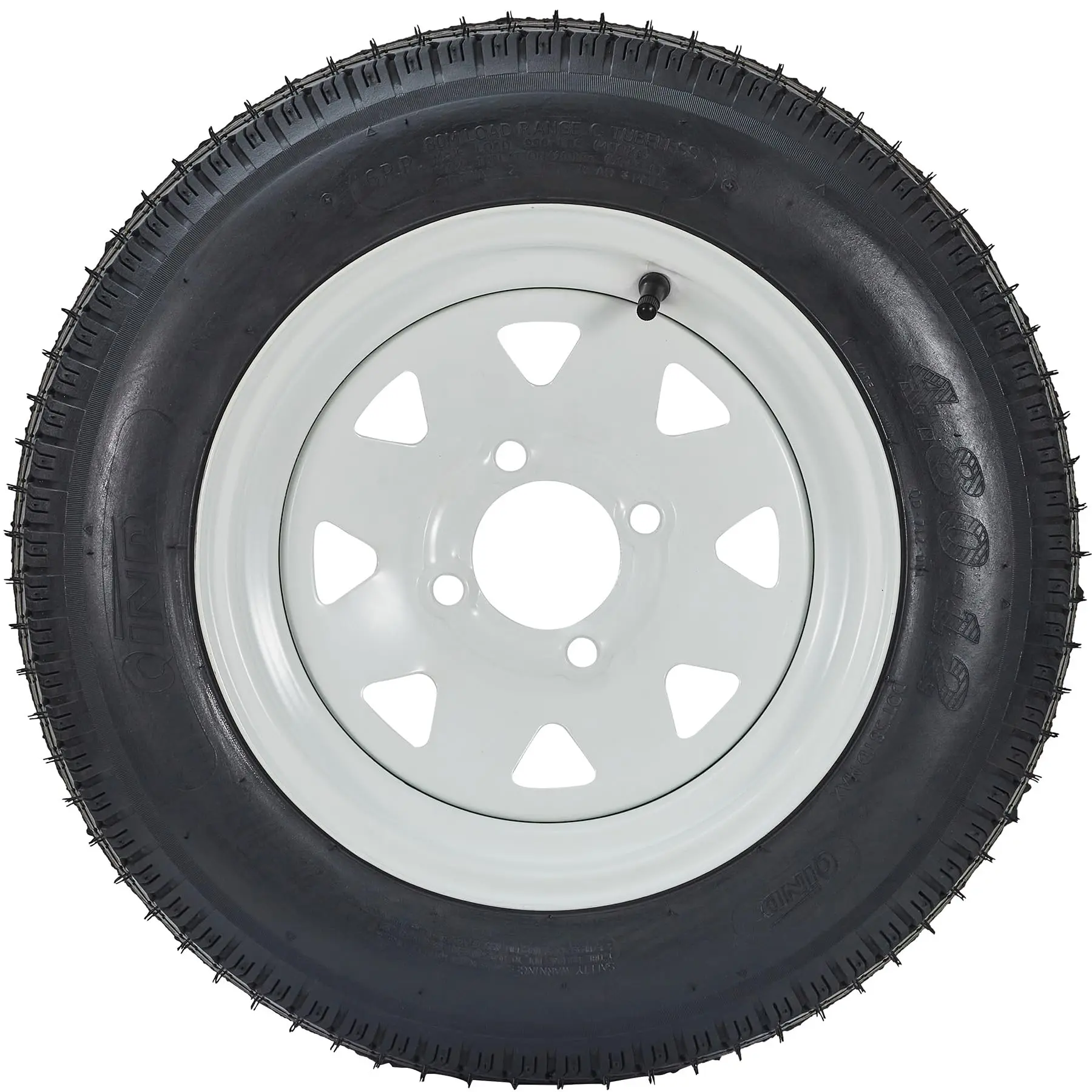 GAOMON 2-Pack 4.80-12 Trailer Tires On Rims - Load Range C 6-PLY - 12" White Spoke Wheels - 4 Lug 4" Bolt Pattern for Camper, Utility & Boat Trailers
