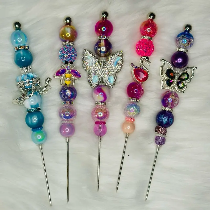 Pokey Tool for Snow globes - Weeding Tool - DIY Tool with Colorful Beads and Heart Pliers