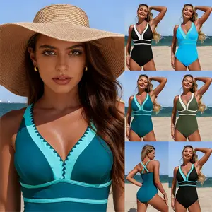 Women's One-Piece Swimsuit with Soft Padding - Wire-Free Tummy Control Bathing Suit, Quick-Dry Stretchy Beachwear for Summer