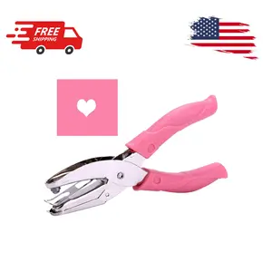 1 Pack 6.3 Inch Length 1/4 Inch Diameter of Heart Shape Hole Handheld Single Paper