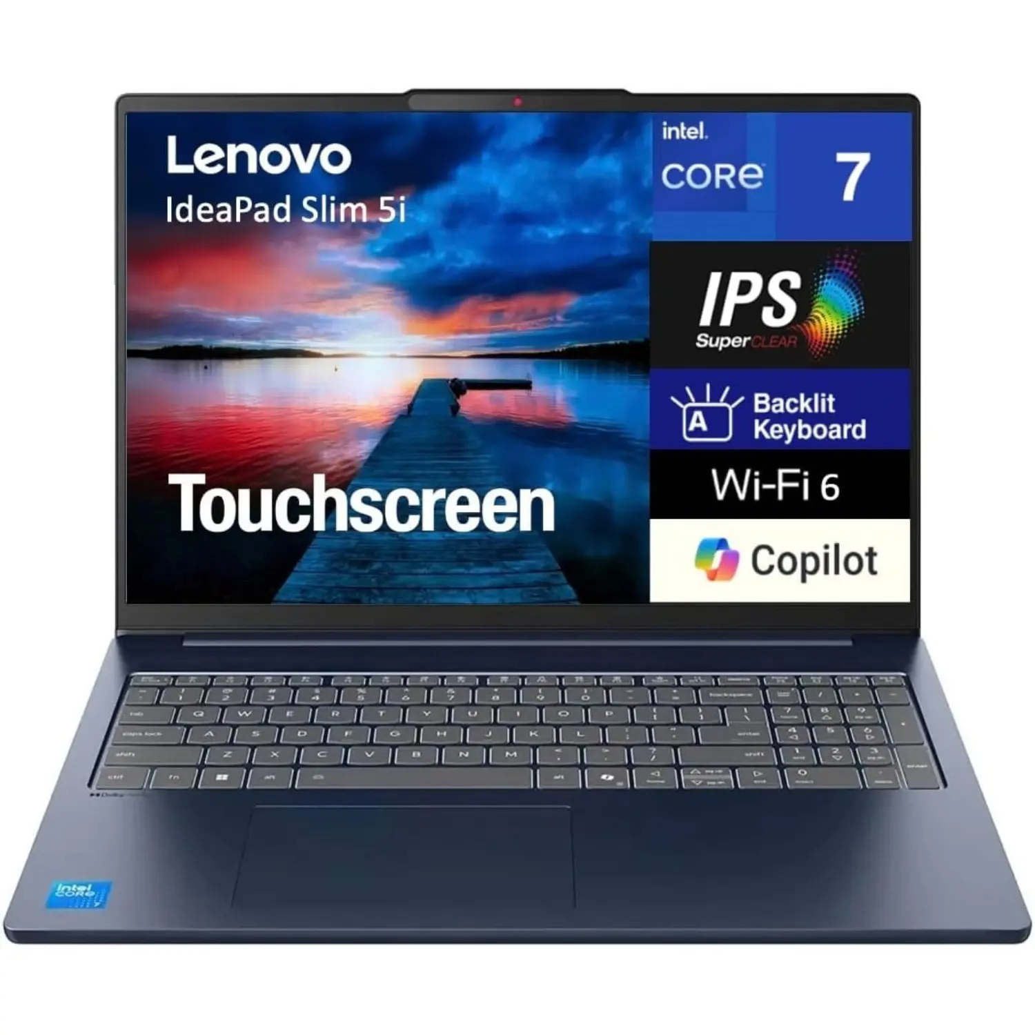 Lenovo IdeaPad Slim 5i HIGH PERFORMANCE Copilot Laptop 16" Touchscreen IPS WUXGA Display ,Intel Core 7 240H, 32GB DDR5, 1TB M.2 PCIe SSD, Backlit Keyboard, WiFi 6, 1080p+IR Webcam, Win 11 Pro