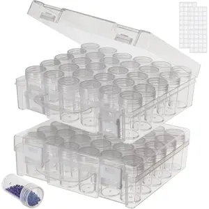 2 Pack 30 Slots 30 Grids Diamond Painting Storage Containers Bead Organizer Boxes for Diamond Embroidery Beads Rhinestones