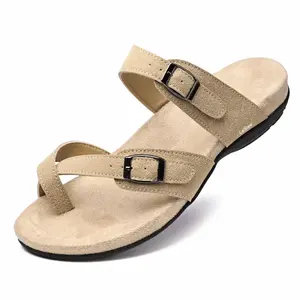 Womens Sandals Comfortable Cushion Slides Fashion Summer Beach Flat Sandles Adjustable Open Toe Travel Outdoor Flip Flops