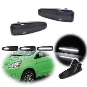 2pcs Sequential White LED Front Side Marker lamps Lights For Mitsubishi Lancer Evo X Mirage,Replace OEM 8355A040, 8355A039, MI1185102, MI1184102