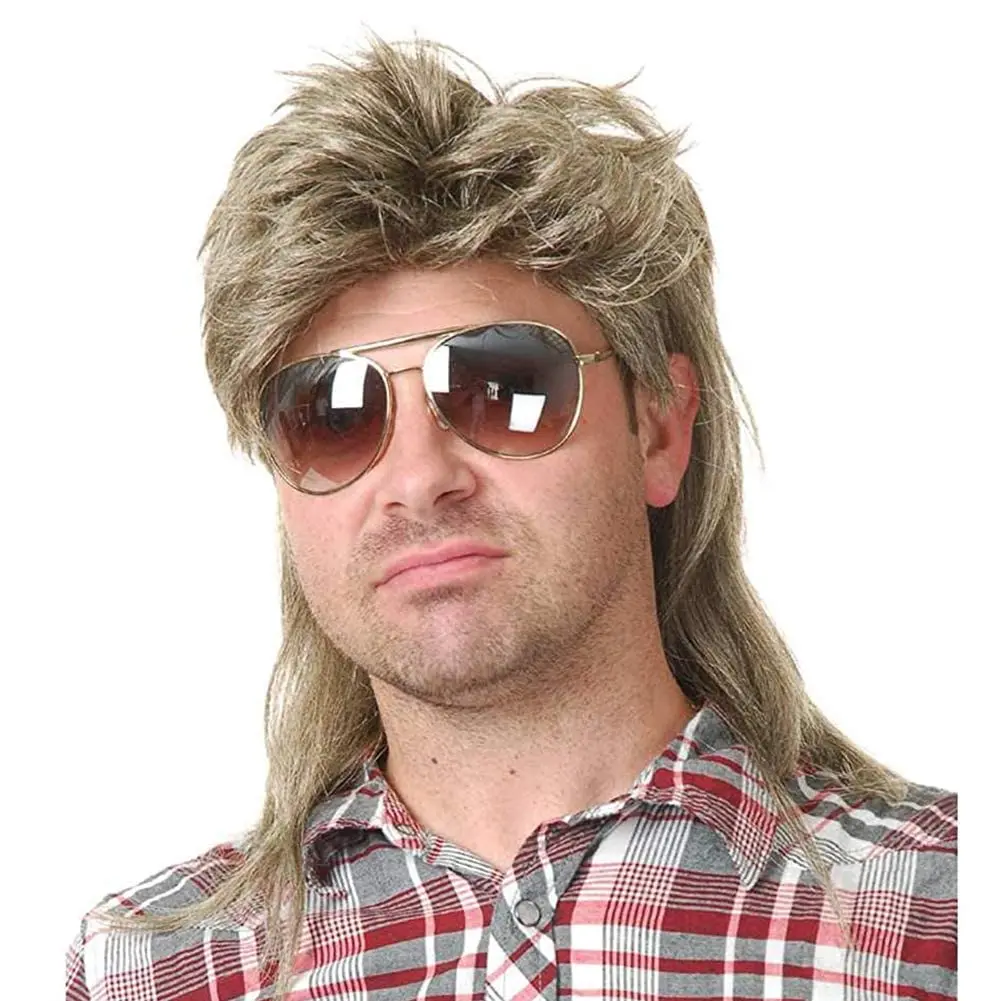 Mullet Wigs for Men 80s Costumes Fancy Party Accessory   Hair Wig (Blonde)