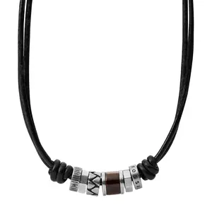 Fossil Men's Black Rondell Necklace