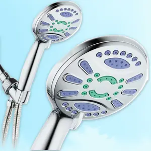 Six-Setting Elite High-Pressure Handheld Shower Head in Chrome - Ultra Luxury Bathroom Fixture with Multiple Spray Modes - for Shower Upgrade, Aquadance Style, High Pressure, Chrome Finish