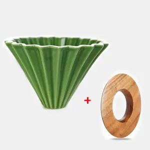 StepUp Coffee Origami Ceramic Pour Over Dripper, Handmade Cone Brewer