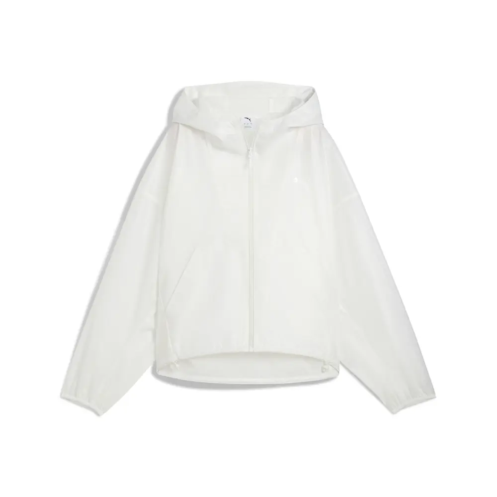 PUMA Womens Wardrobe Essentials Oversized Wind Jacket Athletic Outerwear Casual - White PUMA Womens Wardrobe Essentials Oversized Wind Jacket Athletic Outerwear Casual - White