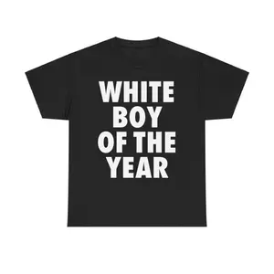 White Boy of the Year Shirt Oversized Streetwear Casual Classic Cotton Shortsleeve Men s Menswear