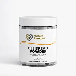 Healthy Aarogyam Bee Bread Powder - 30 Sachets of Bee Bread Royal Jelly & Propolis for Daily Use Natural Dietary Supplement Healthcare Vitamin - Fitness