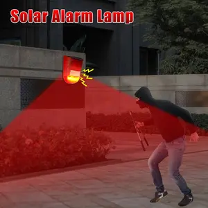 Solar Sound Alarm Motion Sensor |   129dB Outdoor Security Siren, 6 LEDs Flash Warning, Rechargeable Lithium Battery,  Non-removable Photovoltaic Module