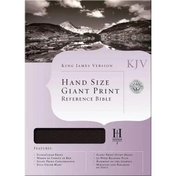 Used Good KJV Large Print Personal Size Reference Bible - English Book, Black Genuine Leather, Classic Holman Bibles, God's Word Distribution, 6.7-Point Type Size, Softcover, 30 Days with Jesus Reading Plan, for Churches