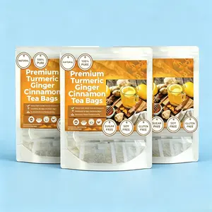 Turmeric Ginger Cinnamon Herbal Tea 60x3 Bags Smooth Warming Flavor Natural Caffeine Free Beverage Sweet & Pure Ingredients