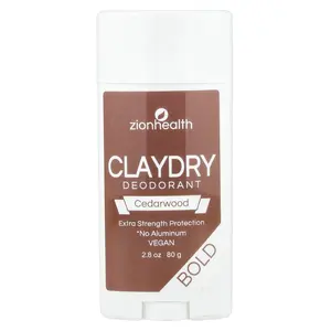 Zion Health ClayDry Deodorant, Bold, Cedarwood, 2.8 oz (80 g)