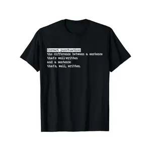 Comfortable Unisex Black T Shirt Featuring Humorous Grammar Teacher Pun That S Written Correctly Breathable Short Sleeve Design