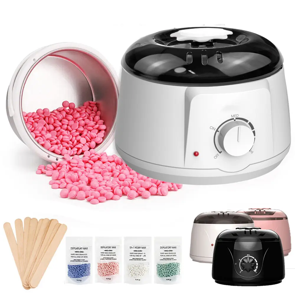 Hair Removal Waxing Kit Set, 1 Count 200cc Wax Warmer Machine with 4 Counts Wax Grain & 10pcs Wooden Sticks, Diffuser Hair Removal, Personal Care Appliances for Women Home Use, Hygiene Body Product