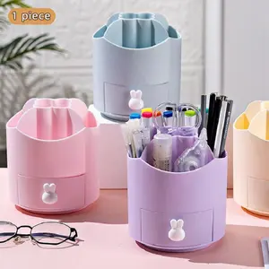 Office Desktop Rotating Pen Holder, Large Capacity Stationery Storage Bucket, Multi-Functional Desk Organizer for Markers Pens Scissors Office Supplies