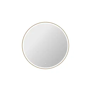 Elegant Kitchen & Bath MRE6B45SG 45 in. Round LED Front & Backlit Wall Mirror, Satin Gold