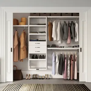 Solid Wood Closet Organizer with 3 Drawers Shaker