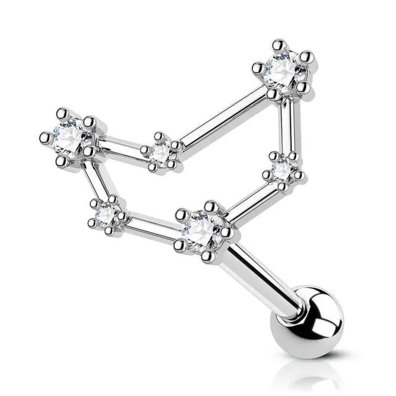 Oufer 16G Zodiac Twelve Star Constellation Cartilage Earring Helix Piercing Jewelry