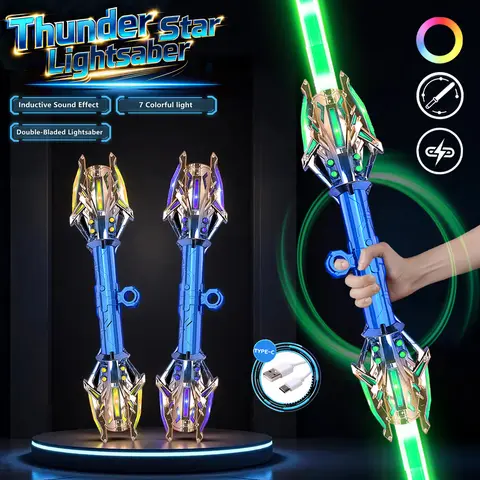 2-in-1 Twist Light Up Saber Toy - LED Light FX, Auto Retract, FX Sound, Galaxy Theme Sci-Fi Prop, 8-10 Years Kids Birthday Gift, Includes Cells (Toy Swords & Sabres, Twist Lightsaber)