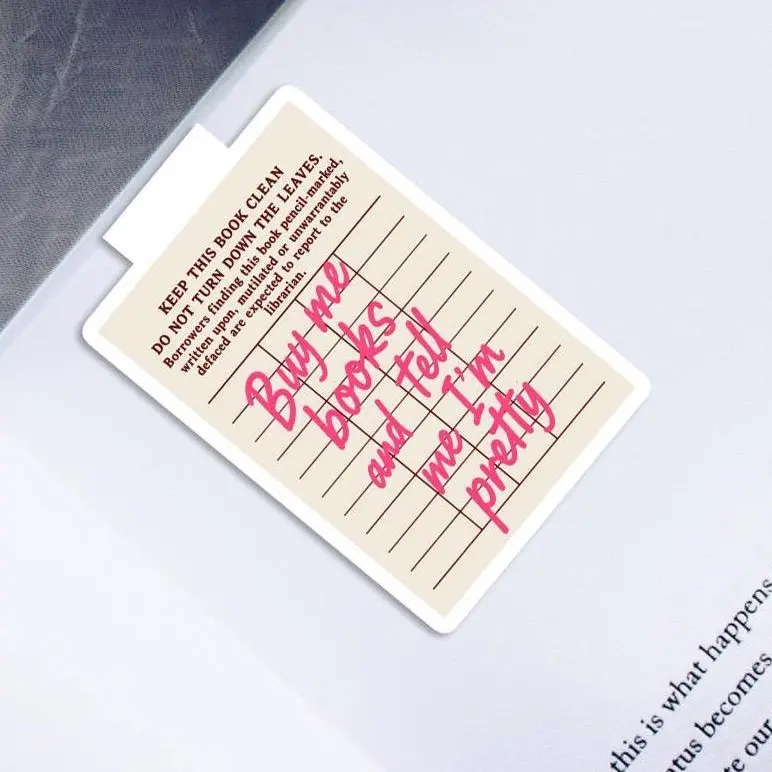 Magnetic Bookmark Library Card Buy Me Books and Tell Me I'm Pretty Holographic Perfect for Book Lovers