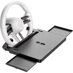Portable Large Steering Wheel Tray Table for Car - Adjustable Laptop Holder Desk & Food Trays, Car Tray that Fits Over Steering Wheel Cover, Eating Food & Working, Driver Office Accessories
