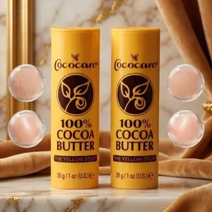 4 Pack Cococare 100% Cocoa Butter Stick - All-Natural Emollient for Skin Hydration & Protection - The Yellow Stick