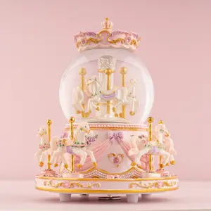 Rotating Horse Crystal Ball Music Box, Elegant Thoughtful Memorable Musical Gift with Charm, Perfect for Home Decor & Special Occasions, Unique Collectible Item, Ornaments