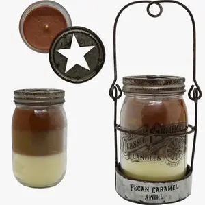 Classic Farmhouse Candles Pecan Caramel Swirl 14 oz Star Jar Candle