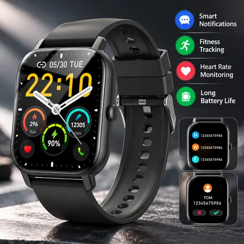 [Flash Deals] Tukio 1.69" Bluetooth Calling Smart Watch with Fitness Tracker, Sleep Monitoring, Step Counter, Stopwatch & Smart Notifications