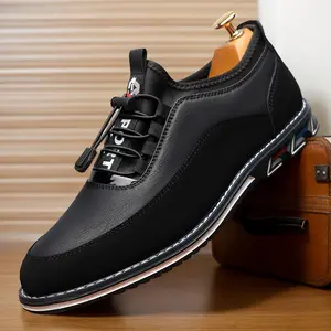 Men's large-size fashionable and versatile color-blocking loafers, outdoor casual men's shoes, comfortable non-slip rubber sole men's shoes, men's shoes 10598