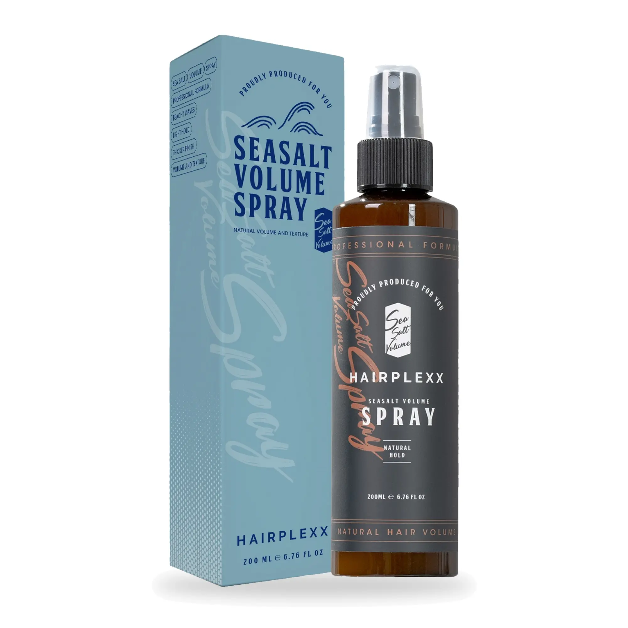 HAIRPLEXX Sea Salt Spray - Volumizing, Beach Waves Hair Spray, Natural Wave Enhancer, Texture Builder, Matte Finish, Curl Definer for Men's Curly Hair Care 6.76 FL OZ