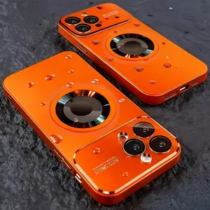 Phone Case: Luxury Matte Titanium Magnetic Wireless Charging Phone Case for iPhone 17 Air 16 15 14 13 12 11 Pro Max Plus Anti-Fingerprint Shockproof Armor Glass Lens Case, Phone Accessories, Fashion Cover, Streamlined Design, High Quality Case