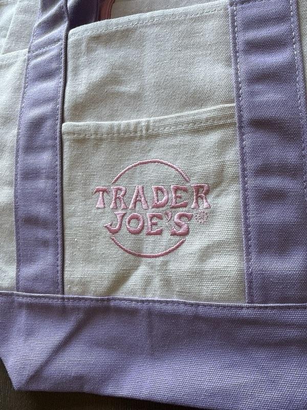 Trader Joe's Mini Pastel Canvas Tote Bag - Lightweight and Durable Design for Everyday Use