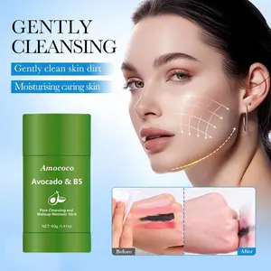 Makeup Remover 40g Applicator Makeup Remover Stick, Ginger Lemon Makeup Remover + Avocado Refreshing Makeup Remover, effectively melts away facial makeup, gentle and residue-free, suitable for all skin types.