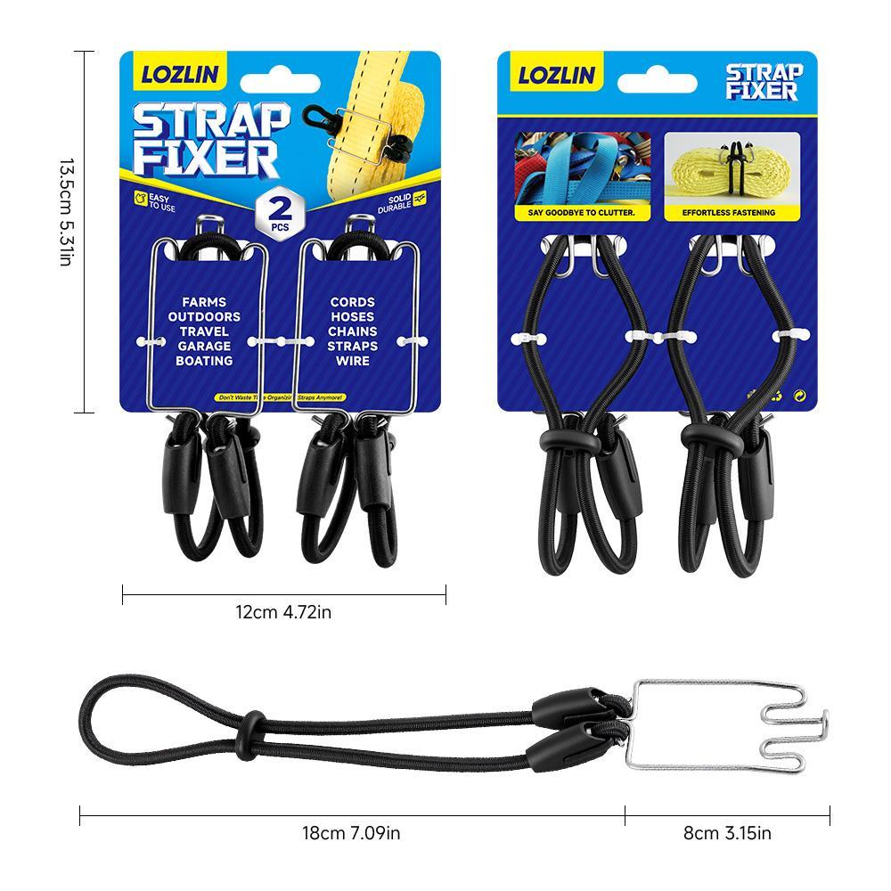 2 Pack Tie Down Strap Keeper | Adjustable Stainless Steel Strap Organizer | Secure Loose Cargo Straps, Ropes & Cords for Truck, Trailer, Garage & Boat