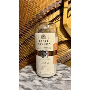Upcycled Basil Hayden Whiskey Bottle Candle