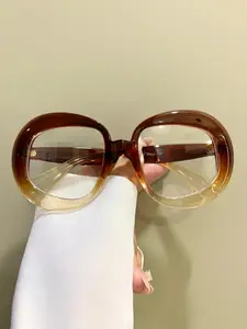 Unisex Irregular Frame Glasses, Stylish Glasses, Casual Style PC Lens, All-Season Fashion Accessory, Trendy Colorblock Design, Decorative Eyewear