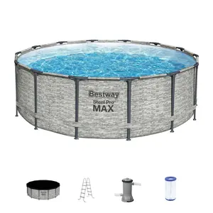 Bestway Steel Pro MAX 14'x48" Round Above Ground Swimming Pool with Pump & Cover
