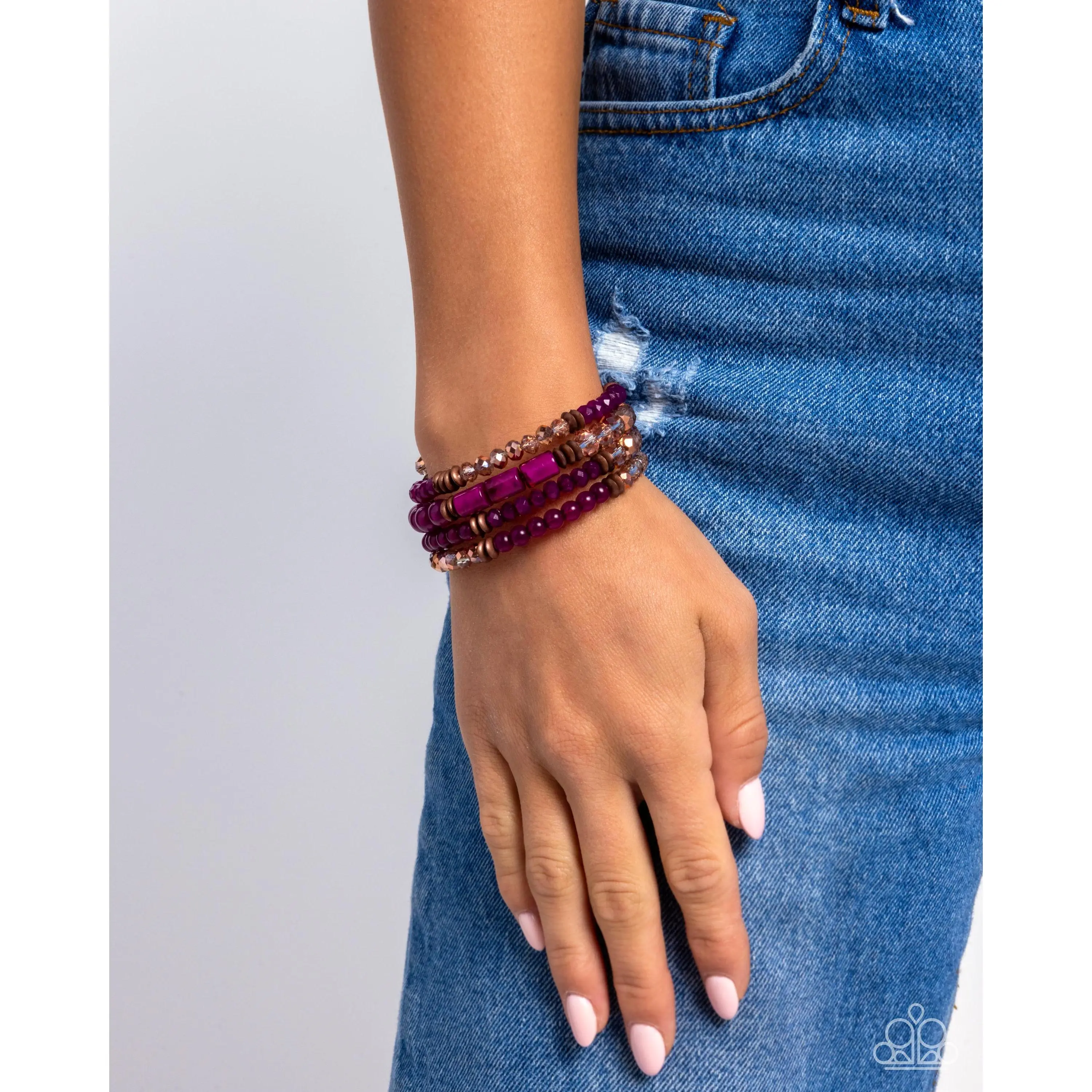 Paparazzi Defaced Dance - Purple Bracelet