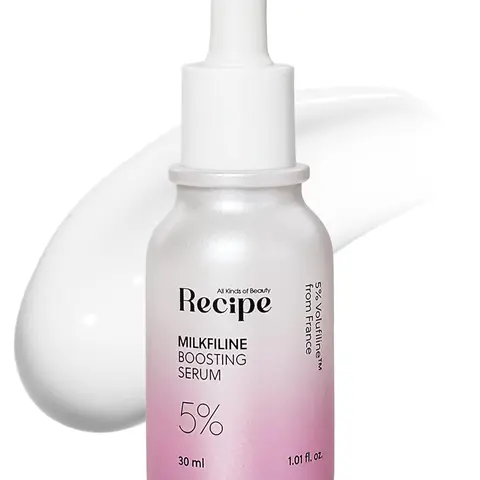 RE:CIPE Milkfiline Boosting Ampoule - Official Product Age-Defying, Soothing & Hydrating Face Serum with 5% Volufiline, Niacinamide & Azelaic Acid for Dull, Dry Skin - Lightweight, Firming Korean Skin Care 1.01 fl oz