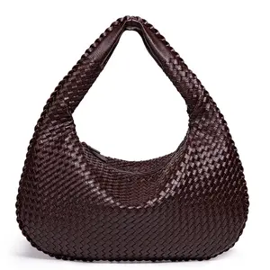 Large Capacity Women's Shoulder Bag Vintage Simple Tote Bag Handwoven Underarm Bag Handwoven