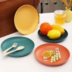 4pcs Thickened Plastic Plates for Household Use, Outdoor Camping Plates, Durable Anti-fall Household Dinner Plate, Candy Plate