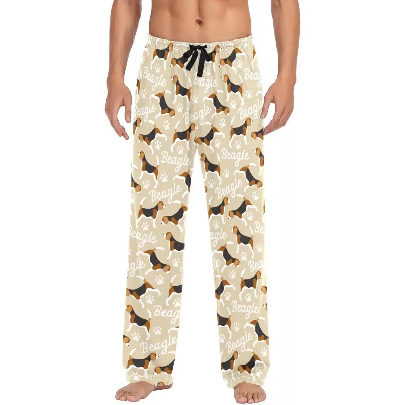 Men's Beagle Dog Pajama Pants Cotton Soft Comfy Sleep Lounge Pants Pjs Bottoms